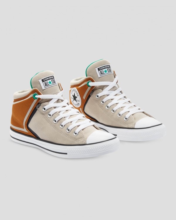 Converse Chuck Taylor All Star High Street Brune Beige Sko Danmark - Converse Mid Sneakers Herre - 8